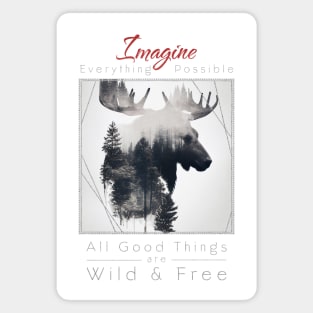 Moose Nature Outdoor Imagine Wild Free Magnet